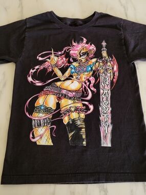 Rico Nasty 2023 Tour Shirt Nia Lovemore Graphic Tee Black Anime Goth Size S Rare